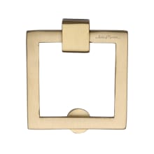 Solid Brass 2" Contemporary Designer Square Drop Ring Cabinet Pull