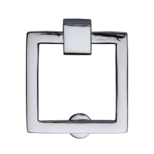 Solid Brass 2.5" Contemporary Designer Square Drop Ring Cabinet Pull / Square Ring Cabinet Pull