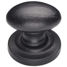 Solid Bronze 1-1/4" Rustic Oval Egg Cabinet Knob / Drawer Knob with Optional Rose Backplate