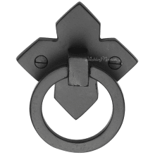 Solid Bronze 2-1/4" Rustic Ring Surface Mount Drop Pull on Cross Backplate