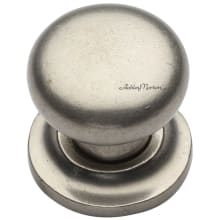 Solid Bronze 1-1/4" Rustic Texture Round Mushroom Cabinet Knob / Drawer Knob with Rose Backplate