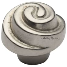 Floral 1-5/8" Round Rustic Rose Cabinet Knob - Solid Bronze