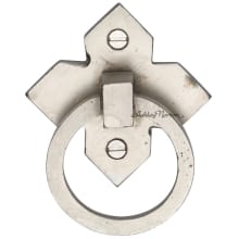 Solid Bronze 2-1/4" Rustic Ring Surface Mount Drop Pull on Cross Backplate