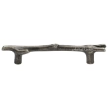 Twig 3-3/4" Center to Center Designer Rustic Branch Cabinet Pull - Solid Bronze