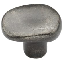 Solid Bronze 1-5/8" Oblong Stone Rustic Cabinet Knob / Drawer Knob