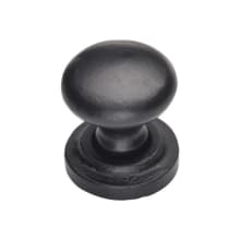 Solid Bronze 1-1/4" Rustic Texture Round Mushroom Cabinet Knob / Drawer Knob with Rose Backplate