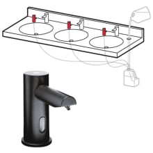 EZ Fill Deck Mounted Automatic Multi-Feed Soap Dispenser Head 6 Pack with Remote Control - AC Plug In