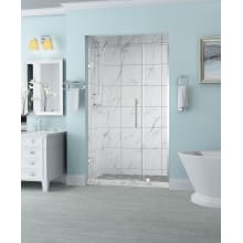 Belmore 72" High x 49" Wide Hinged Frameless Shower Door with 27" Door Width and Clear Glass