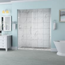 Belmore 72" High x 52" Wide Hinged Frameless Shower Door with 22" Door Width and Clear Glass