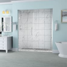 Belmore 72" High x 64" Wide Hinged Frameless Shower Door with 34" Door Width and Clear Glass