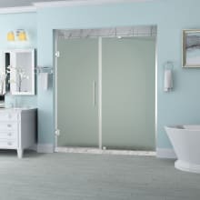 Belmore 72" High x 53" Wide Hinged Frameless Shower Door with 31" Door Width and Frosted Glass