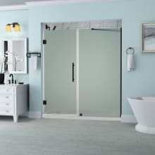 Belmore 72" High x 57" Wide Hinged Frameless Shower Door with 23" Door Width and Frosted Glass