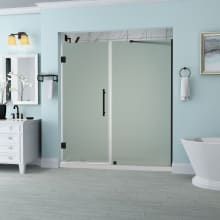 Belmore 72" High x 67" Wide Hinged Frameless Shower Door with 29" Door Width and Frosted Glass