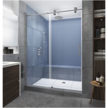 Langham XL 80" High x 56" Wide Sliding Frameless Shower Door with Clear Glass