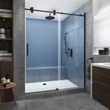 Langham XL 80" High x 52" Wide Sliding Frameless Shower Door with Clear Glass