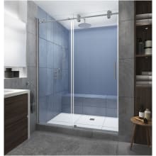 Langham XL 80" High x 60" Wide Sliding Frameless Shower Door with Clear Glass