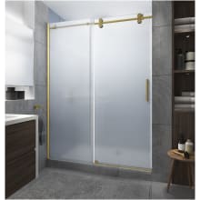 Langham XL 80" High x 56" Wide Sliding Frameless Shower Door with Frosted Glass