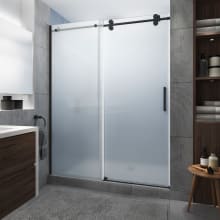Langham XL 80" High x 48" Wide Sliding Frameless Shower Door with Frosted Glass