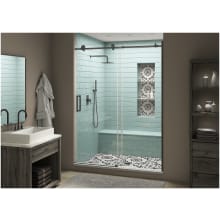 Coraline XL 80" High x 56" Wide Sliding Frameless Shower Door with Clear Glass