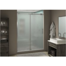 Coraline XL 80" High x 52" Wide Sliding Frameless Shower Door with Frosted Glass