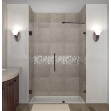 Nautis 71" Wide x 72" High Frameless Hinged Shower Door with Clear Glass
