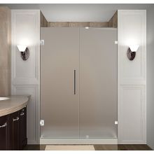 Nautis 48" Wide x 72" High Frameless Hinged Shower Door with Frosted Glass
