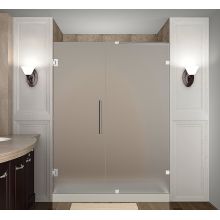 Nautis 50" Wide x 72" High Frameless Hinged Shower Door with Frosted Glass