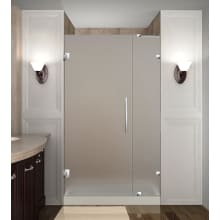 Nautis 33" Wide x 72" High Frameless Hinged Shower Door with Frosted Glass
