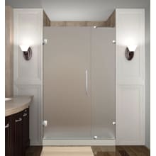 Nautis 36" Wide x 72" High Frameless Hinged Shower Door with Frosted Glass
