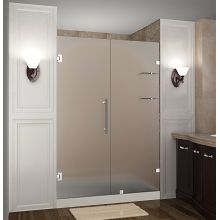 Nautis GS 51" Wide x 72" High Frameless Hinged Shower Door with Frosted Glass and Glass Shelves