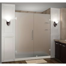 Nautis GS 71" Wide x 72" High Frameless Hinged Shower Door with Frosted Glass and Glass Shelves