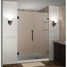 Nautis GS 70" Wide x 72" High Frameless Hinged Shower Door with Frosted Glass and Glass Shelves