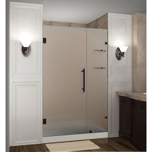 Nautis GS 43" Wide x 72" High Frameless Hinged Shower Door with Frosted Glass and Glass Shelves