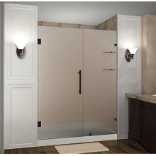 Nautis GS 67" Wide x 72" High Frameless Hinged Shower Door with Frosted Glass and Glass Shelves
