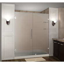 Nautis GS 68" Wide x 72" High Frameless Hinged Shower Door with Frosted Glass and Glass Shelves