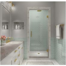 Kinkade XL 80" High x 23-1/2" Wide Hinged Frameless Shower Door with Clear Glass