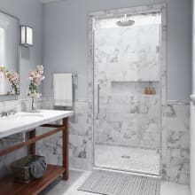 Kinkade 72" High x 27" Wide Hinged Frameless Shower Door with 27" Door Width and Clear Glass