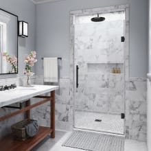 Kinkade 72" High x 33" Wide Hinged Frameless Shower Door with 33" Door Width and Clear Glass