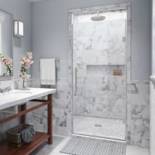 Kinkade 72" High x 22" Wide Hinged Frameless Shower Door with 22" Door Width and Clear Glass