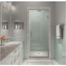 Kinkade XL 80" High x 30" Wide Hinged Frameless Shower Door with Clear Glass