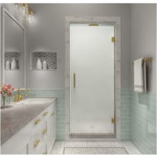 Kinkade XL 80" High x 26-1/2" Wide Hinged Frameless Shower Door with Frosted Glass