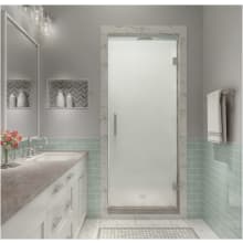 Kinkade XL 80" High x 24-1/2" Wide Hinged Frameless Shower Door with Frosted Glass