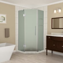 Merrick GS 72" High x 40" Wide x 40" Deep Hinged Frameless Shower Enclosure with 25" Door Width and Frosted Glass