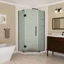 Merrick GS 72" High x 42" Wide x 42" Deep Hinged Frameless Shower Enclosure with 28" Door Width and Frosted Glass