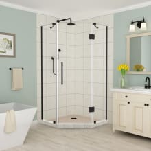 Merrick 72" High x 34" Wide x 34" Deep Hinged Frameless Shower Enclosure with 22" Door Width and Clear Glass
