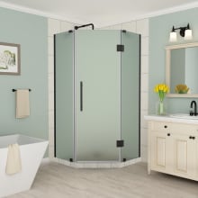 Merrick 72" High x 36" Wide x 36" Deep Hinged Frameless Shower Enclosure with 25" Door Width and Frosted Glass