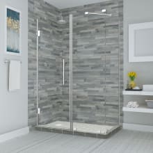 Bromley 72" High x 76" Wide x 32" Deep Hinged Frameless Shower Enclosure with 38" Door Width and Clear Glass