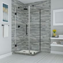 Bromley 72" High x 34" Wide x 34" Deep Hinged Frameless Shower Enclosure with 28" Door Width and Clear Glass