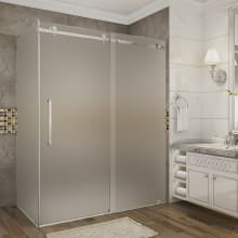 Moselle 56-60" Wide x 35" Deep x 75" High Sliding Frameless Shower Enclosure with Frosted Glass