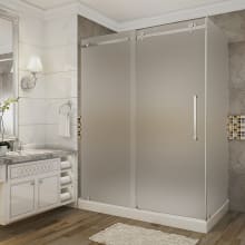 Moselle 60" Wide x 77-1/2" High Frameless Sliding Shower Enclosure with Frosted Glass and Left Hand Drain